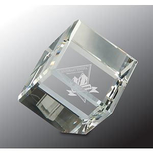 3" x 3" Crystal Cube Crystal Award