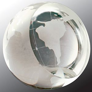 3" Crystal Globe Paperweight Award