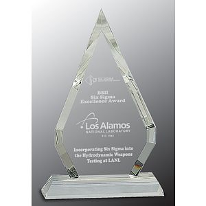 8 1/2" Crystal Diamond on Clear Pedestal Base Award