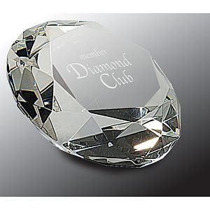 2 1/2" Clear Crystal Diamond Award (4" Diameter)
