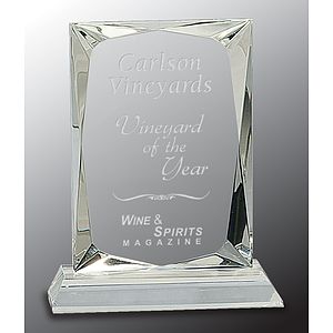 6 1/4" Crystal Rectangle Award on Clear Base