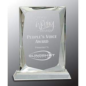 8" Crystal Rectangle Award on Clear Base