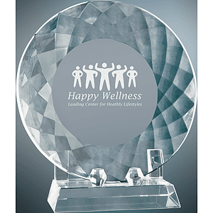 7 3/4" Crystal Plate with Base Award