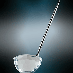 3 3/8" x 9" Crystal Golf Club Award with Pen