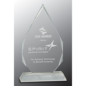 9" Crystal Diamond Award on Clear Pedestal Base