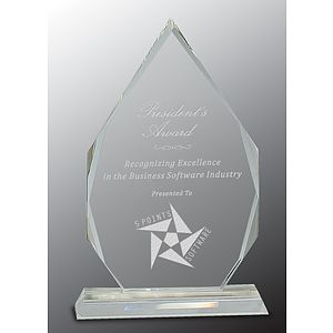 10 1/2" Crystal Diamond Award on Clear Pedestal Base