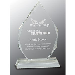 7" Diamond Crystal Award on Clear Pedestal Base