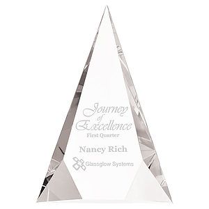 7" x 10" Crystal Facet Triangle Award