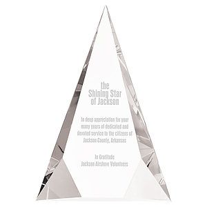 6" x 8" Crystal Facet Triangle Award