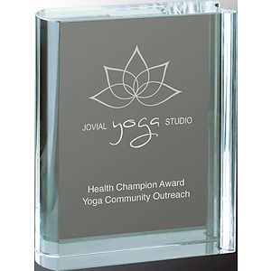 4 1/2" x 6" Clear Crystal Book Award