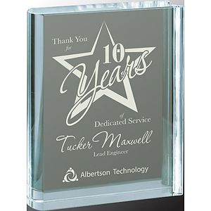 3 3/4" x 5" Clear Crystal Book Award