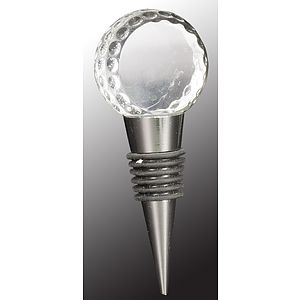 4" Crystal Golf Ball Wine Stopper Award