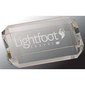 4" x 2 3/4" Crystal Rectangle Paperweight Award