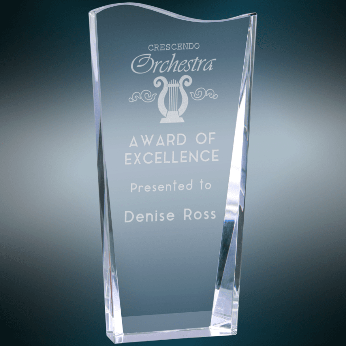 7 3/4" Crystal Facet Wave Award