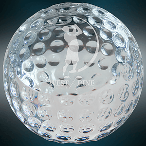 2 3/8" Crystal Golf Ball Paperweight Award