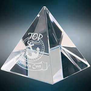 2 3/8" x 2 3/8" x 2 3/8" Crystal Pyramid Award