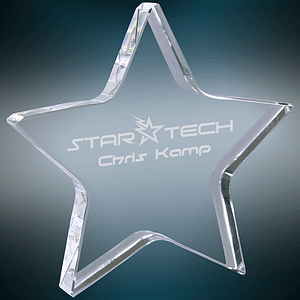 5" x 5" Crystal Star Award