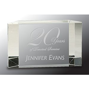 5" x 3" Clear Crystal Facet Block Award