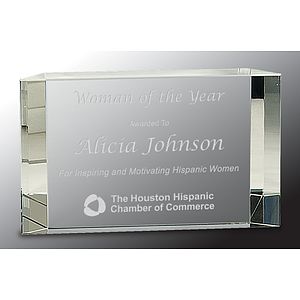 7" x 4 1/4" Clear Crystal Facet Block Award