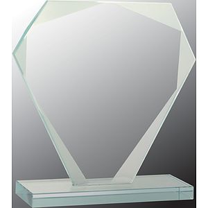 6 1/4" Cut Diamond Jade Glass Award