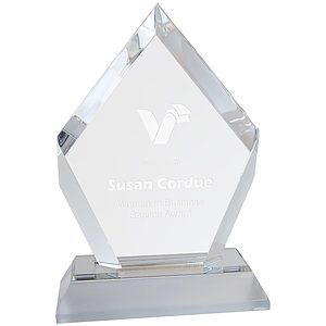 6" Silver Frosted Base Diamond Award