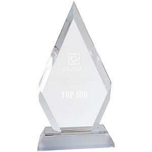 8" Silver Frosted Base Diamond Award