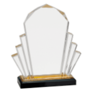 6X9 Gold Faceted Impress Acrylic Award