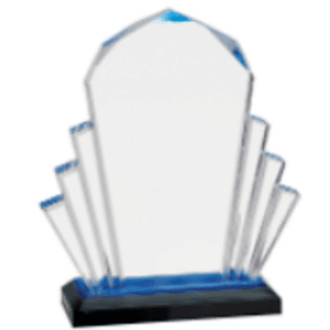 6X9 Blue Faceted Impress Acrylic Award