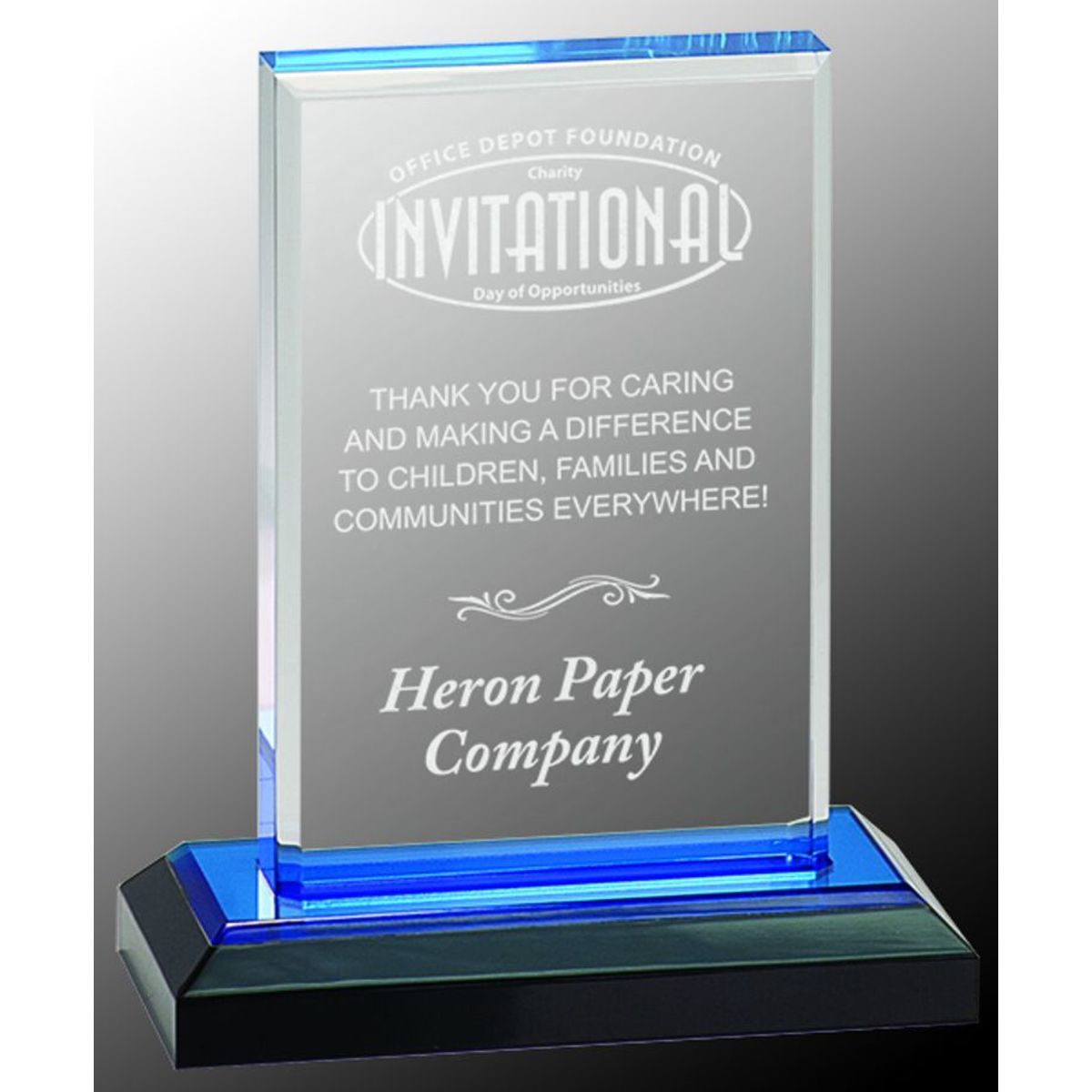 5X6 Blue Beveled Impress Acrylic Award