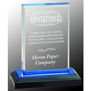 5X6 Blue Beveled Impress Acrylic Award