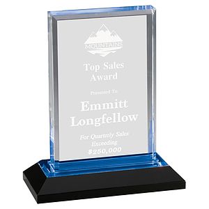 5" X 7" Blue Beveled Impress Acrylic Award