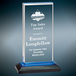 5X8 Blue Beveled Impress Acrylic Award