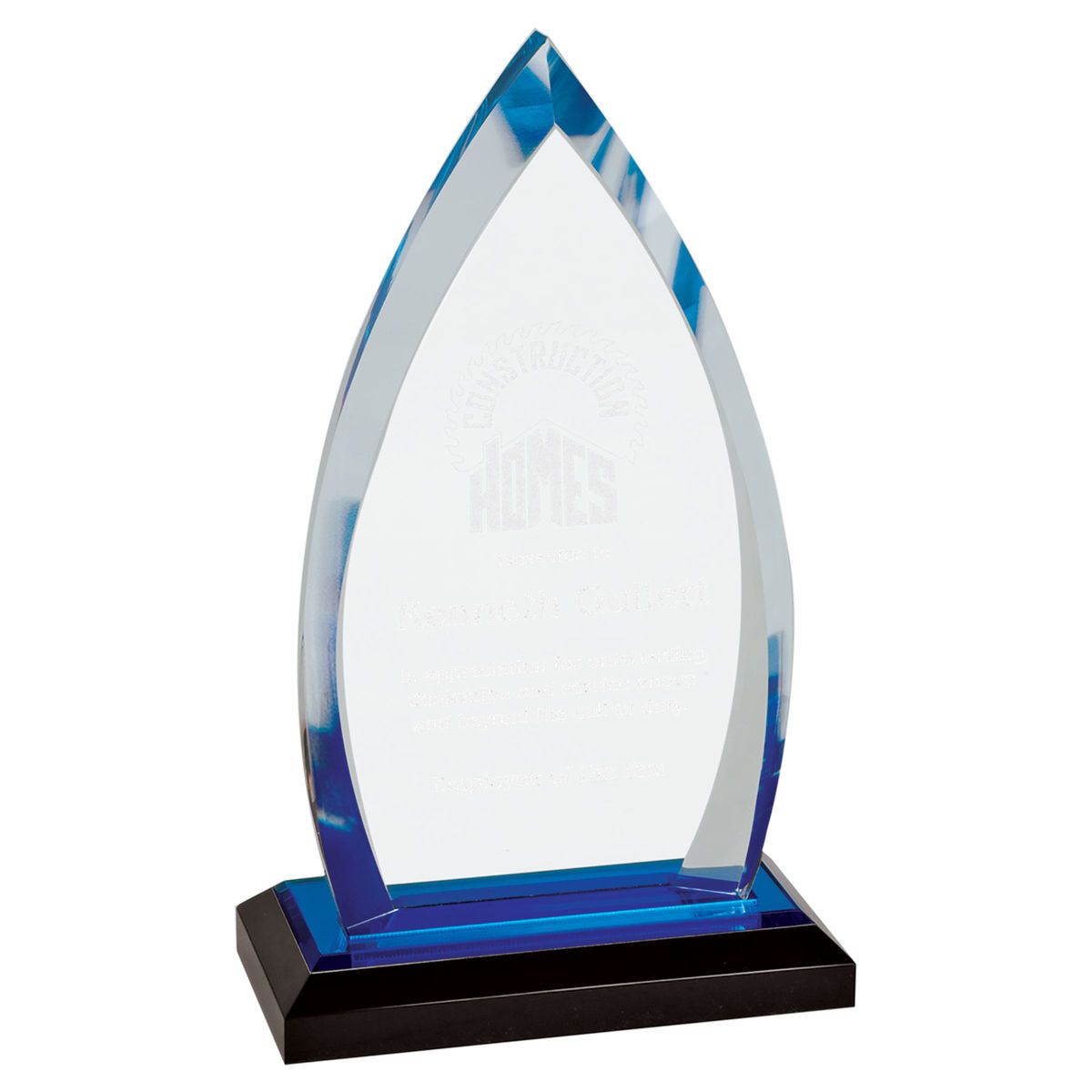 8.75" Blue Oval Impress Acrylic Award