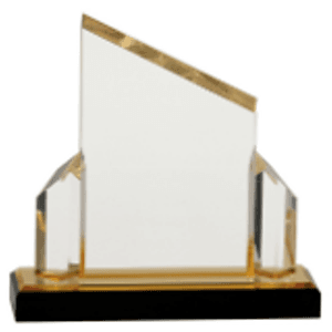 7x7" Gold Beveled Post Impress Acrylic Award