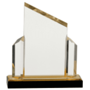 7" x 8" Gold Beveled Post Impress Acrylic Award