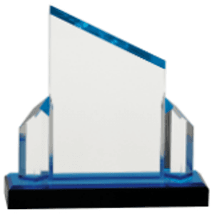 7" x 8" Blue Beveled Post Impress Acrylic Award