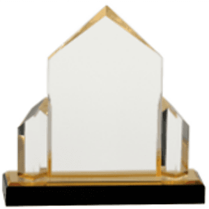7" x 7" Gold Jewel Post Impress Award