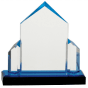 7" x 7" Blue Jewel Post Impress Award