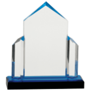 7" x 8" Blue Jewel Post Impress Award