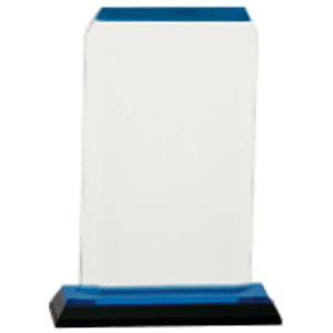 6.5" Blue Clipped Corner Impress Award
