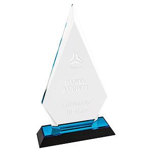5" x 9" Blue Arrow Point Impress Acrylic Award