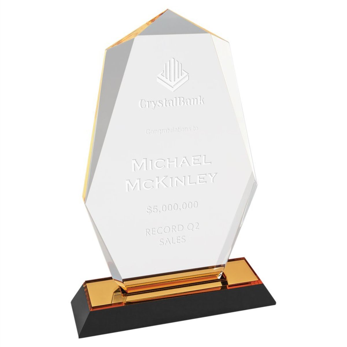 5" x 8" Gold Octagon Point Impress Acrylic Award