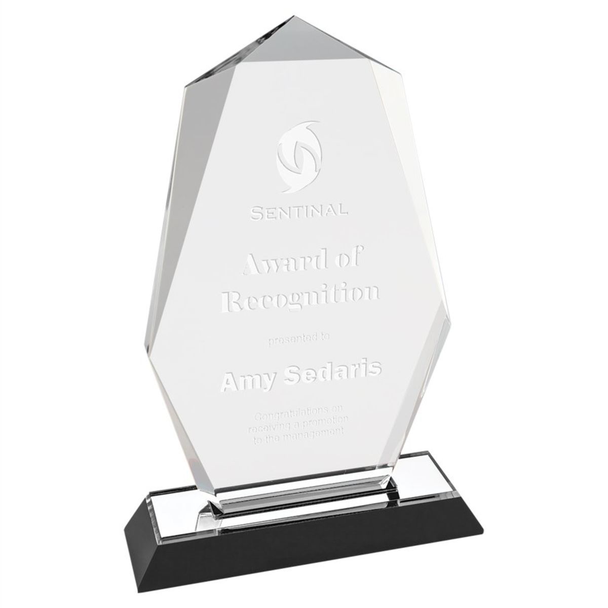 5" x 8" Silver Octagon Point Impress Acrylic Award