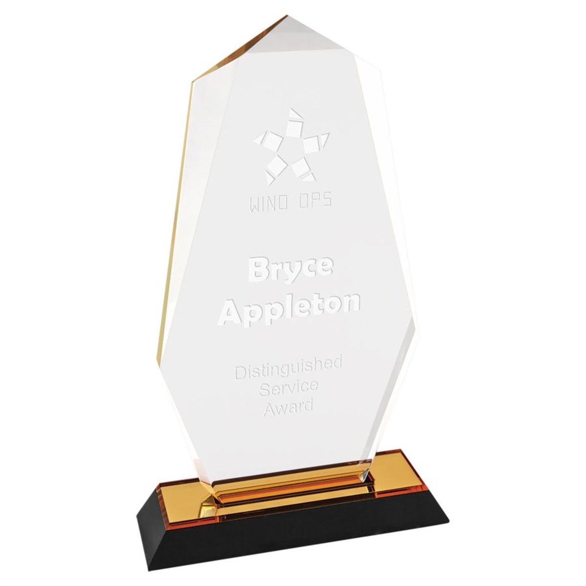 5" x 9" Gold Octagon Point Impress Acrylic Award
