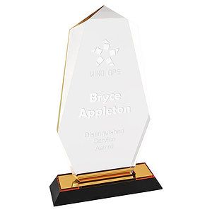 5" x 9" Gold Octagon Point Impress Acrylic Award