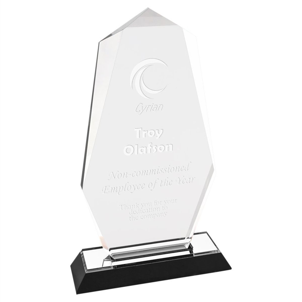 5" x 9" Silver Octagon Point Impress Acrylic Award
