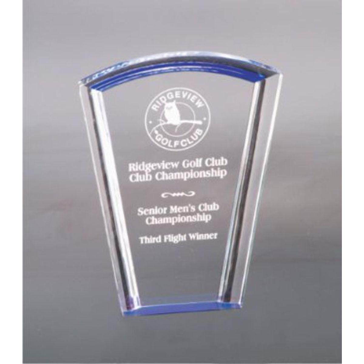 8" Fan Blue Halo Acrylic Award