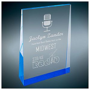 4" X 6" Blue Acrylic Wedge Award