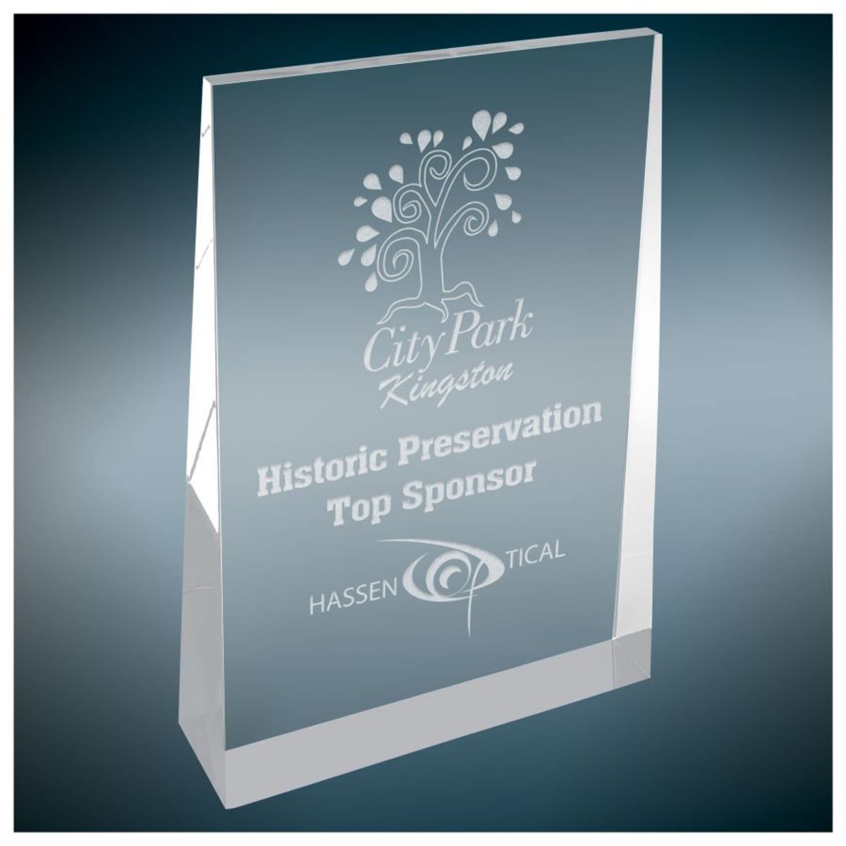 4" X 6" Silver Acrylic Wedge Award