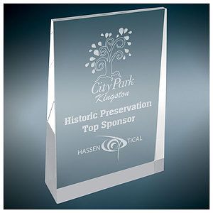 4" X 6" Silver Acrylic Wedge Award